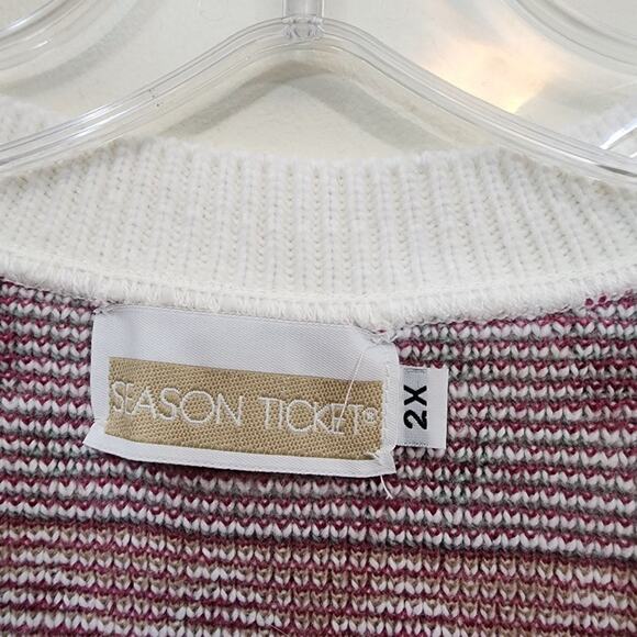 Vintage Season Ticket button front floral v-neck sweater vest woman's size 2XL - Picture 2 of 8